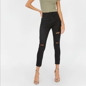 Black ripped Charlotte Russe skinny jeans